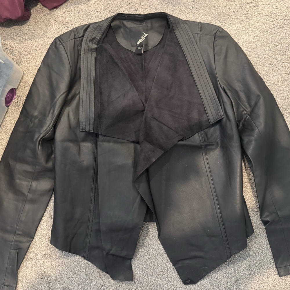 Collection B Women's Black Faux Leather Jacket